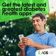 man checking smart phone diabetes app
