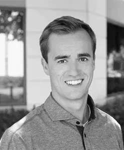 Black and white portrait of Danny Lynch