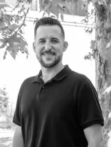 Black and white portrait of Ryan