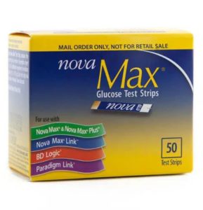 Box of Nova Max® Diabetes Test Strips