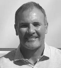 Black and white portrait of Shane Tyson