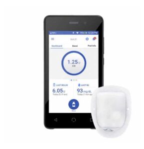 A front-facing image of the OmniPod® DASH Insulin Management System