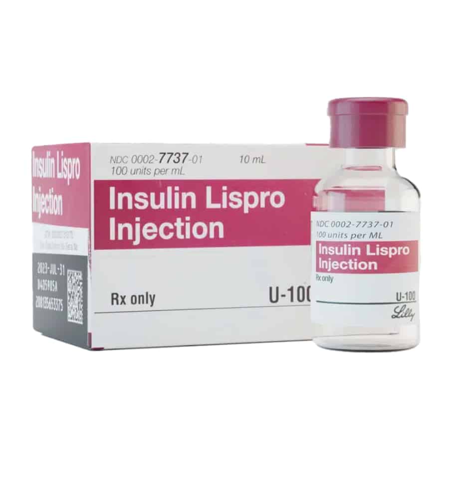 Humalog Insulin Lispro box and bottle
