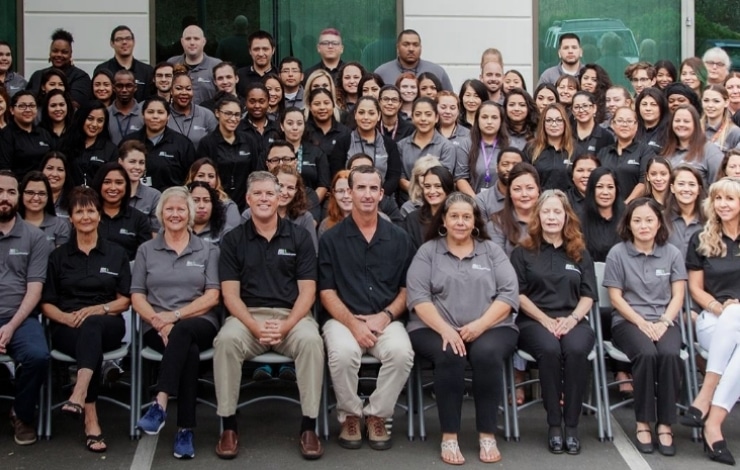 Outdoor group photo of the Advanced Diabetes Supply team