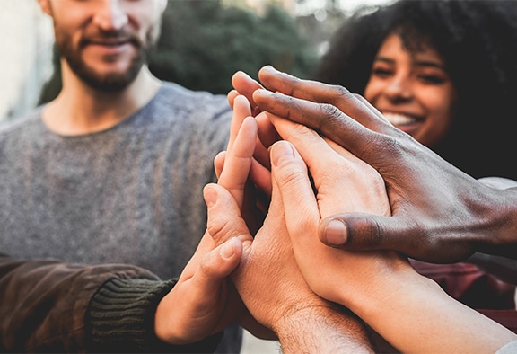 Helping hands signifying diabetes support