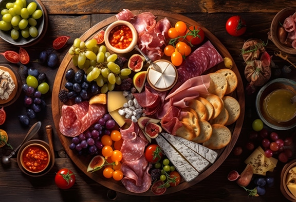 charcuterie-board-displaying-nitrate-foods