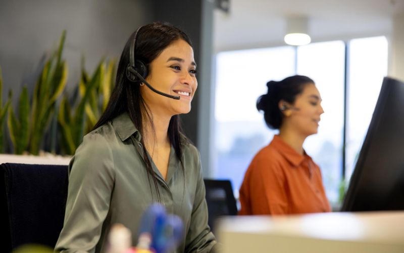ADS service representative on phone